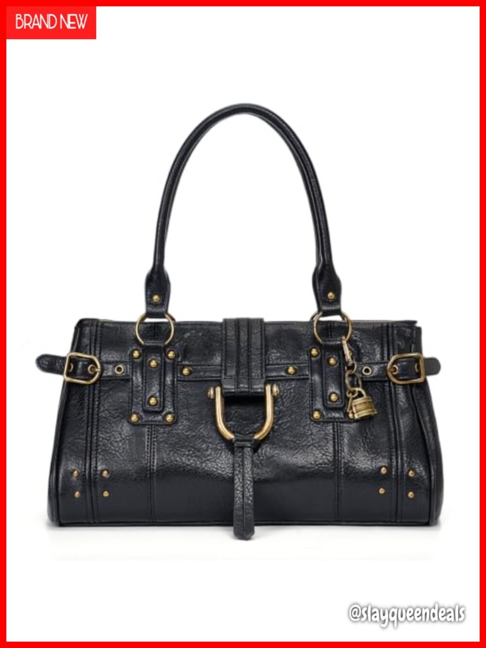 Slouchy Hobo Tote Bag PU Leather Y2K Shoulder Handbag